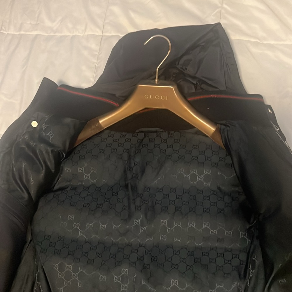 Gucci hooded puffer jacket vest